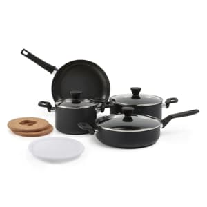 Amazon Basics - 10 -Piece Hard Anodized Non-stick Stackable Cookware Pots and Pans Set, Space for $80