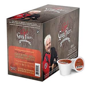 Guy Fieri Flavortown Roasts Coffee Pods, Hazelnut Cinnamon Roll, Medium Roast Flavored Coffee, for $19 Guy Fieri Flavortown Roasts Coffee Pods, Hazelnut Cinnamon Roll, Medium Roast Flavored Coffee, for $19
