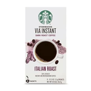 Starbucks VIA Instant Coffee Dark Roast Packets 100% Arabica 1 box (8 packets) Italian Roast 0.93 for $5