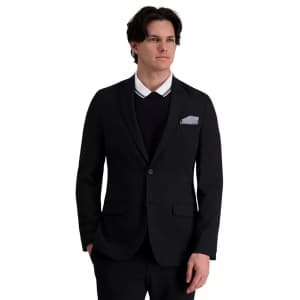 Haggar J.M. Men's 4-Way Stretch Plain Weave Ultra Slim Fit Suit Jacket for $60