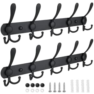 Ticonn Over The Door Tri Coat Rack Hooks 2-Pack for $13