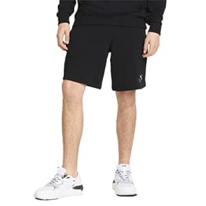 PUMA Men's Essentials+ Rainbow 9" Sweat Shorts, Black, Large for $11