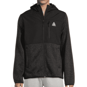 Reebok Men's Hooded Sweater Fleece Jacket for $20