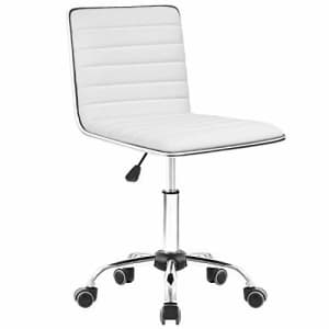 Homall Modern Adjustable Low Back Armless Ribbed Task Chair Office Chair Desk Chair, Vanity Chair for $45