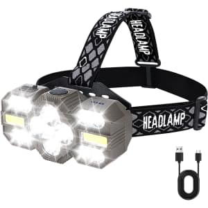 14-LED Waterproof Lightweight Rechargeable Headlamp for $12 w/ Prime
