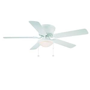 Hampton Bay Hugger 52 in. White Ceiling Fan with Light for $84