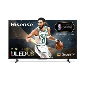 Hisense 65-Inch Class U8 Series Mini-LED ULED 4K UHD Google Smart TV (65U8K, 2023 Model) - QLED, for $900