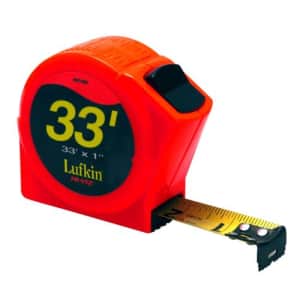 Lufkin HV1433 1-Inch x 33 Hi-Viz Orange Power Return Tape Measure for $34
