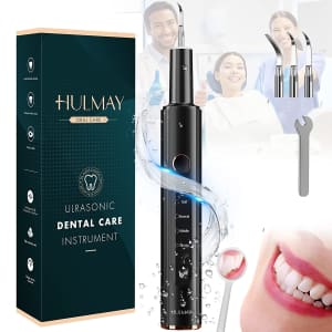 Hulmay Ultrasonic Dental Plaque Remover for $24 Hulmay Ultrasonic Dental Plaque Remover for $24