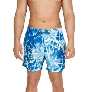 Speedo Men's Standard Swim Trunk Short Length Redondo Comfort Liner Print, Tides Palace Blue, for $18