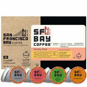 SF Bay Coffee Variety Pack 80 Ct Compostable Coffee Pods, K Cup Compatible including Keurig 2.0 for $44