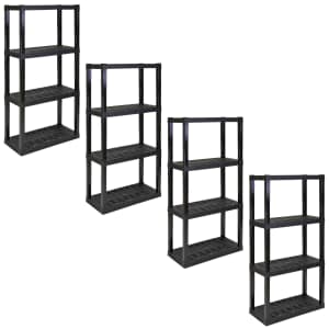 Hyper Tough 4-Tier Shelving Unit 4-Pack for $96
