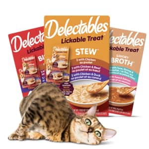 Hartz Delectables Lickable Wet Cat Treat Pouch 3-Pack for free