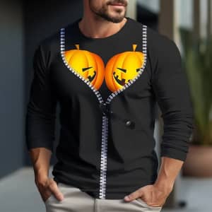Men's Pumpkin 3D Print Graphic T-shirt for $6