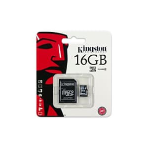 Kingston 16 GB Class 4 MicroSDHC Flash Card with SD Adapter SDC4/16GB for $20 Kingston 16 GB Class 4 MicroSDHC Flash Card with SD Adapter SDC4/16GB for $20