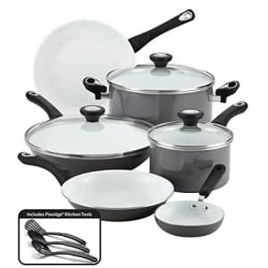 Farberware Ceramic Nonstick Cookware Pots and Pans Set, 12 Piece, Gray for $59 Farberware Ceramic Nonstick Cookware Pots and Pans Set, 12 Piece, Gray for $59