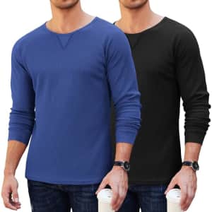 Coofandy Men's Waffle Shirt 2-Pack for $15