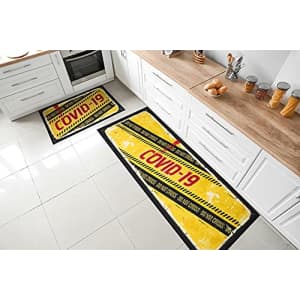Ottomanson Siesta Collection COVID 19 Design Accent Rug, 2'3" x 3', Yellow for $14 Ottomanson Siesta Collection COVID 19 Design Accent Rug, 2'3" x 3', Yellow for $14