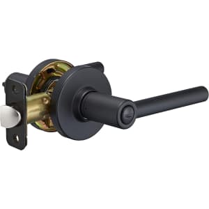 Amazon Basics Home Improvement Deals. Pictured is the Amazon Basics Contemporary Madison Door Lever, which has a lock. It's $14 in Matte Black, which is Amazon's best-ever price.