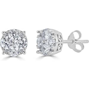 Fifth and Fine 1/4-TCW Round Diamond Stud Earrings for $60