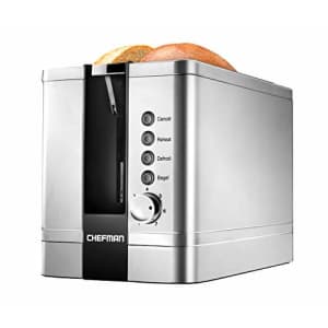 Chefman 2-Slice Pop-Up Stainless Steel Toaster w/ 7 Shade Settings, Extra Wide Slots for Toasting for $25