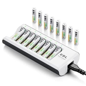 EBL Rechargeable AAA Batteries (ProCyco 1100mAh) 16 Pack 1.2V NiMH Triple AAA Battery with AA AAA for $28