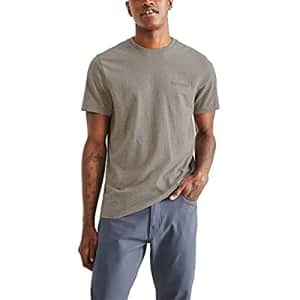 Dockers Men's Slim Fit Short Sleeve Graphic Tee Shirt, (New) Gray Heather, Small for $17