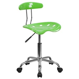 Flash Furniture Vibrant Apple Green and Chrome Swivel Task Office Chair with Tractor Seat for $52