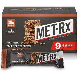 MET-Rx Big 100 Meal Replacement Bars 9-Pack for $22