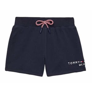 Tommy Hilfiger Girls' Adaptive Knit Shorts with Pull-Up Loops, Masters Navy, MD for $29
