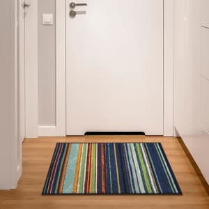 Ottomanson Machine Washable Vintage Striped Design Non-Slip Rubberback 2x3 Traditional Area Rug for Entryway, for $17