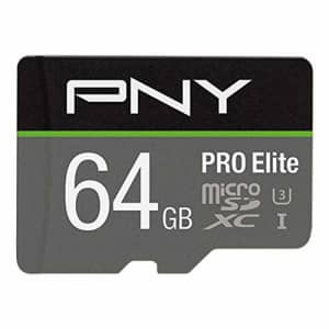 PNY Pro Elite microSDXC Card 64GB Class 10 UHS-I U3 100MB/s A1 V30 for $16