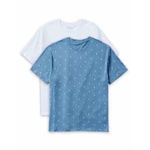 Amazon Essentials Men's Big & Tall 2-Pack Short-Sleeve Crewneck T-Shirt fit by DXL, -Palm for $71