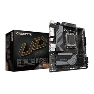 GIGABYTE B650M DS3H (AM5/ LGA 1718/ AMD/ B650/ Micro ATX/ 5-Year Warranty/ DDR5/ PCIe 4.0 M.2/ PCIe for $152