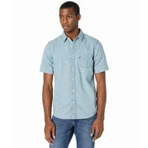 Levi's Men's Classic 1 Pocket-Short Sleeve Shirt, Stonewash Takedown - Blue, XX-Large for $20