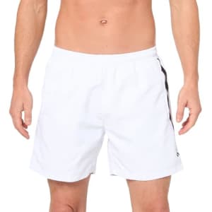 BOSS Men's Standard Vertical Logo Swim Trunks, White Cloud for $21