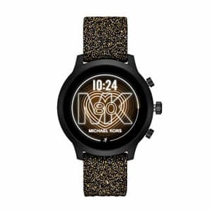 Michael Kors Access Women's MKGO Touchscreen Aluminum and Silicone Smartwatch, Black with Swarvoski for $157