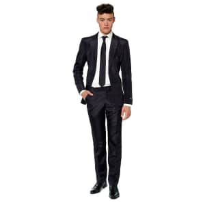 Suitmeister Men's Slim-Fit Solid Suit w/ Tie for $48