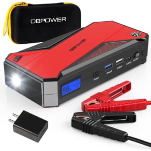 DBPower 2,000A Portable Car Jump Starter for $29