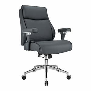Realspace Modern Comfort Keera Bonded Leather Mid-Back Manager's Chair, Gray/Chrome for $325