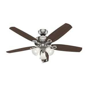 Hunter Fan 52 inch Brushed Nickel Indoor Ceiling Fan with Lights and Pull Chain for Bedroom, Living for $72