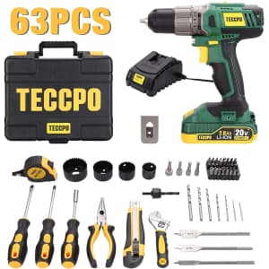 Teccpo 63-Piece Drill and Home Tool Kit for $50 Teccpo 63-Piece Drill and Home Tool Kit for $50