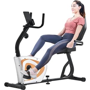 Merax Indoor Recumbent Exercise Bike Stationary Cycling Bike with Bluetooth, 8Level Magnetic for $270