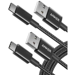 Anker 6-Foot Premium Braided Nylon USB-A to USB-C Cable 2-Pack for $10