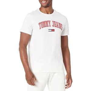 Tommy Hilfiger Men's Tommy Jeans Short Sleeve T-Shirt, Bright White, XL for $28