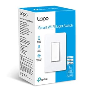 TP-Link Tapo Smart Light Switch, Single Pole, Neutral Wire Required, 2.4GHz Wi-Fi Light Switch for $15