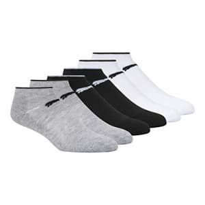 PUMA womens 6 Pack Low Cut women s socks, Grey/Black/White Combo, 9 11 US for $25
