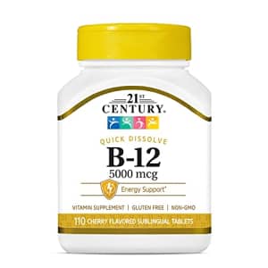 21st Century B 12 5000 mcg Sublingual Tablets, White Unflavored 110 Count for $9