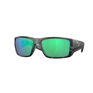 Costa Del Mar Men's Blackfin Pro Polarized Rectangular Sunglasses, Tiger Shark/Green Mirrored for $284