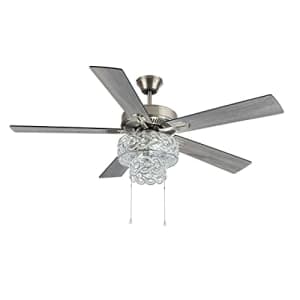 RIVER OF GOODS 52 Inch Tiered LED Crystal Ceiling Fan with Lights - Chandelier Ceiling Fans with for $171